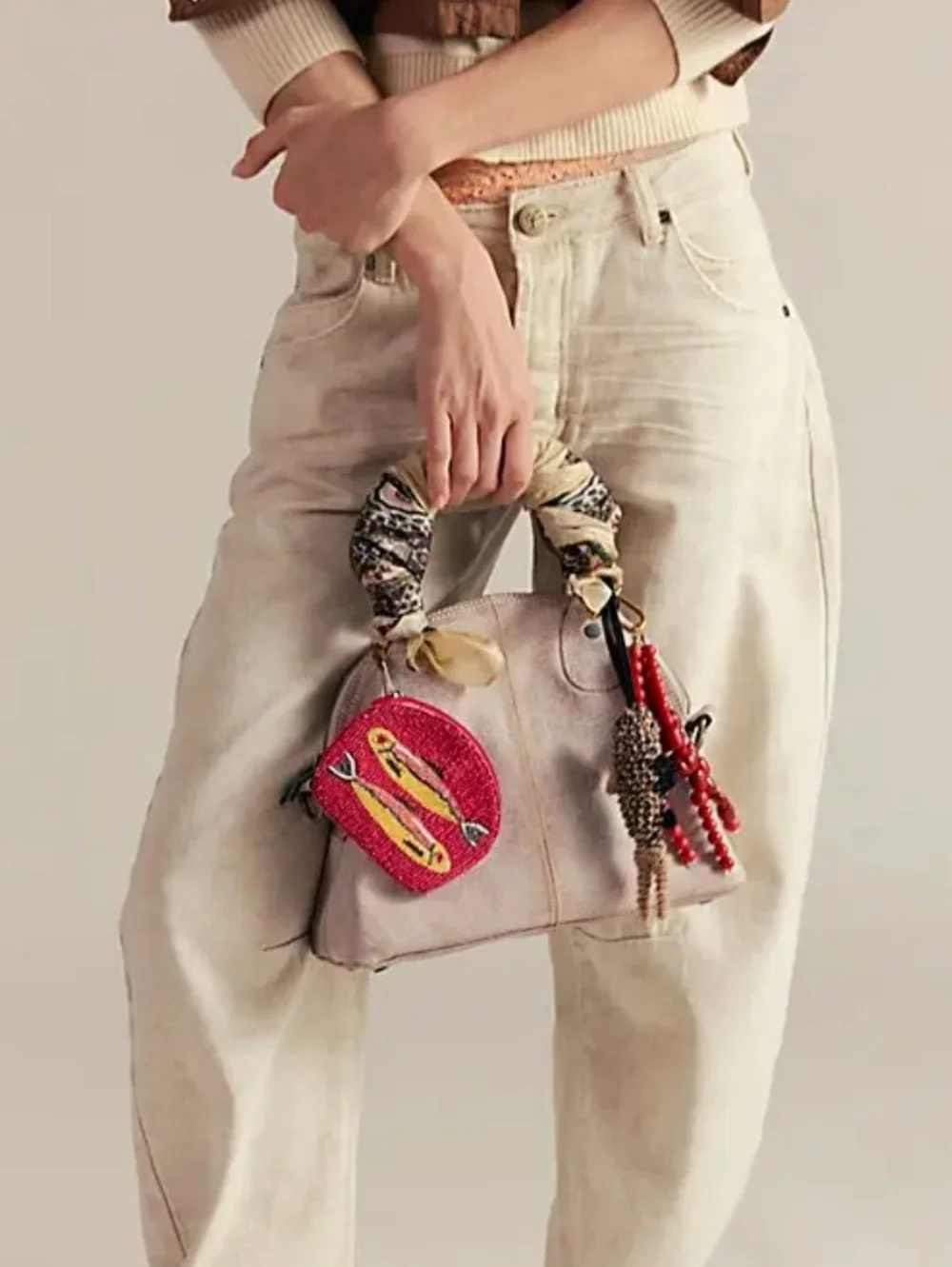 Free People We The Free Baby Willow Tote Bag *FLAWED* Festival Boho Cowgirl - Picture 14 of 16